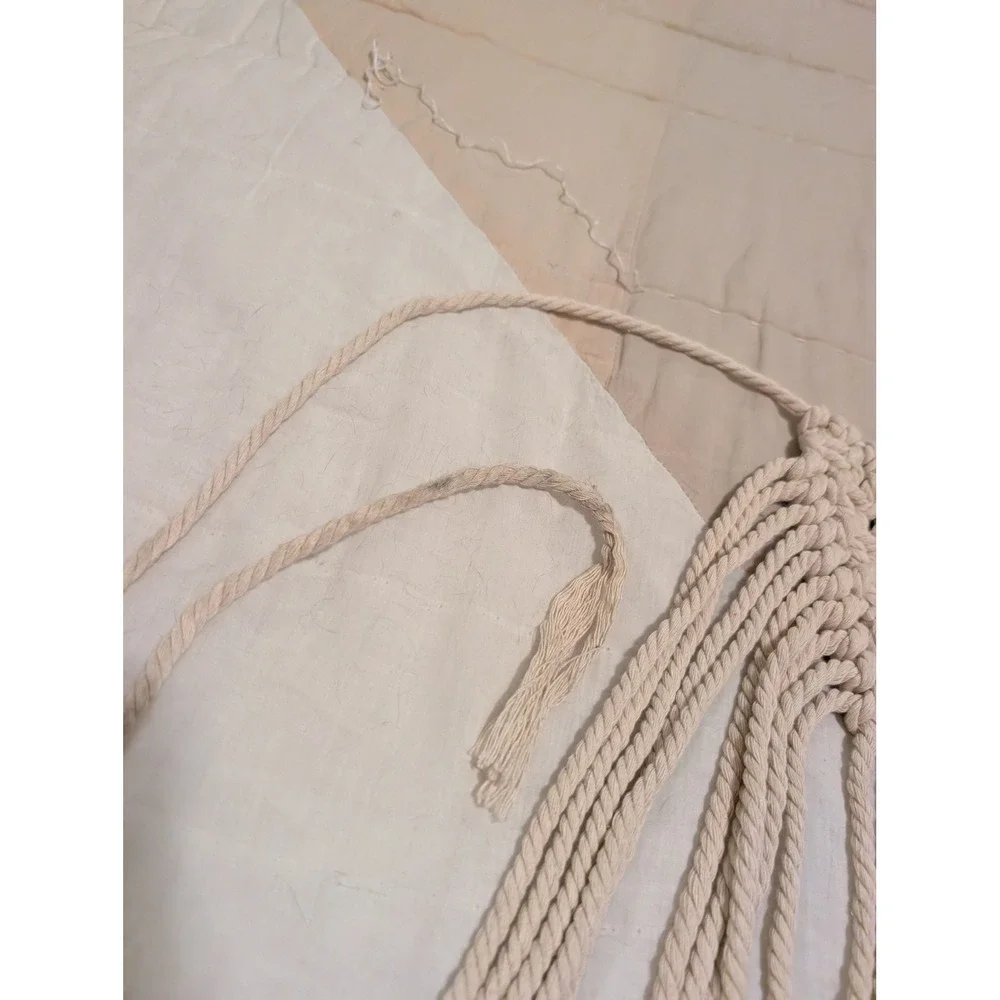 Macrame Banner Fringe Garland Wall Hanging Wood Bead Boho Nursery‎ Party Decor